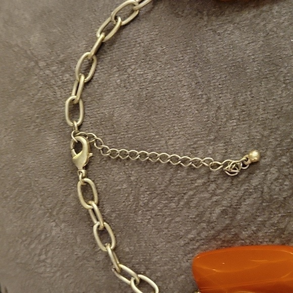 Vtg Layered Twisted Torsade Orange Ombre Beaded Chain Plastron Necklace - Picture 6 of 6